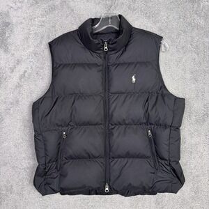 Ralph Lauren Down Vest Womens L Full Zip Puffer Quilted Vintage Sport Golf 90s